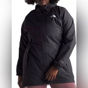 The North Face black Antora Parka hooded rain jacket size 3X